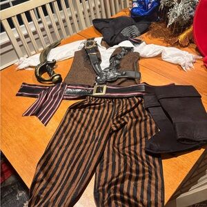 Kids Pirate Halloween Costume with Striped Pants and Accessories